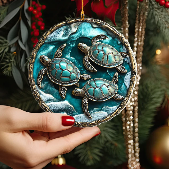 Family Tide Sea Turtle Ornament