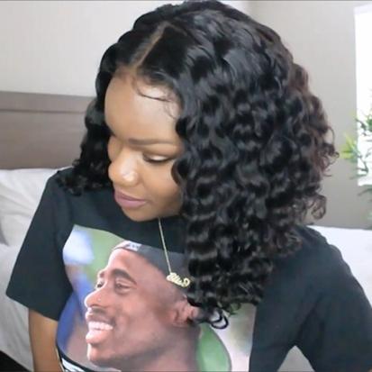 New Affordable Lace Frontal Bob Curly Wig