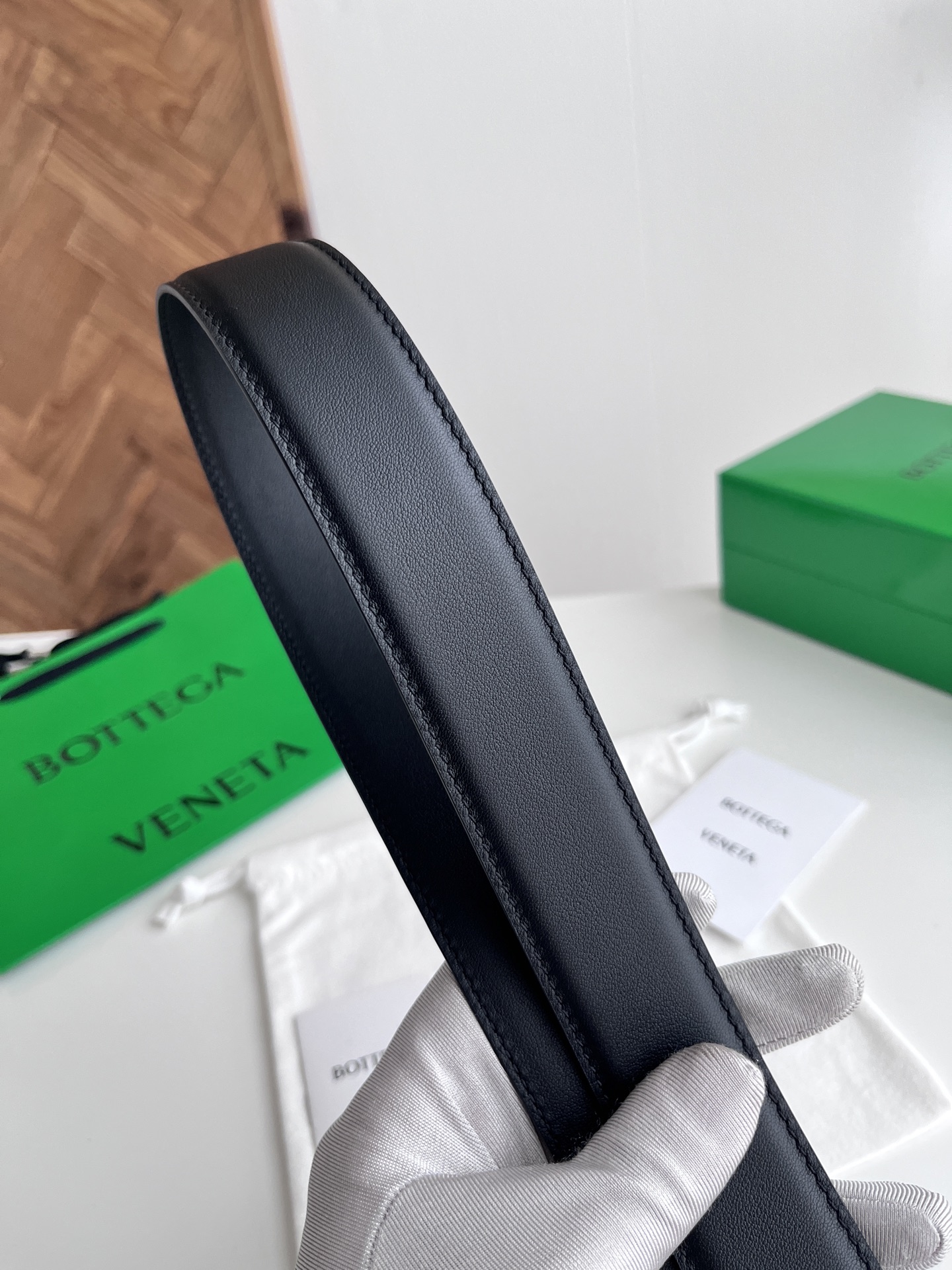 Bottega Veneta pin buckle cowhide double-sided belt 3.5cm wide