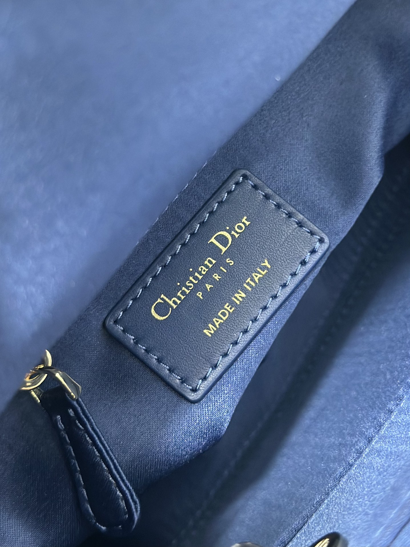 Dior Lady Dior four-grid embroidery blue diamond Lady Dior bag M0538