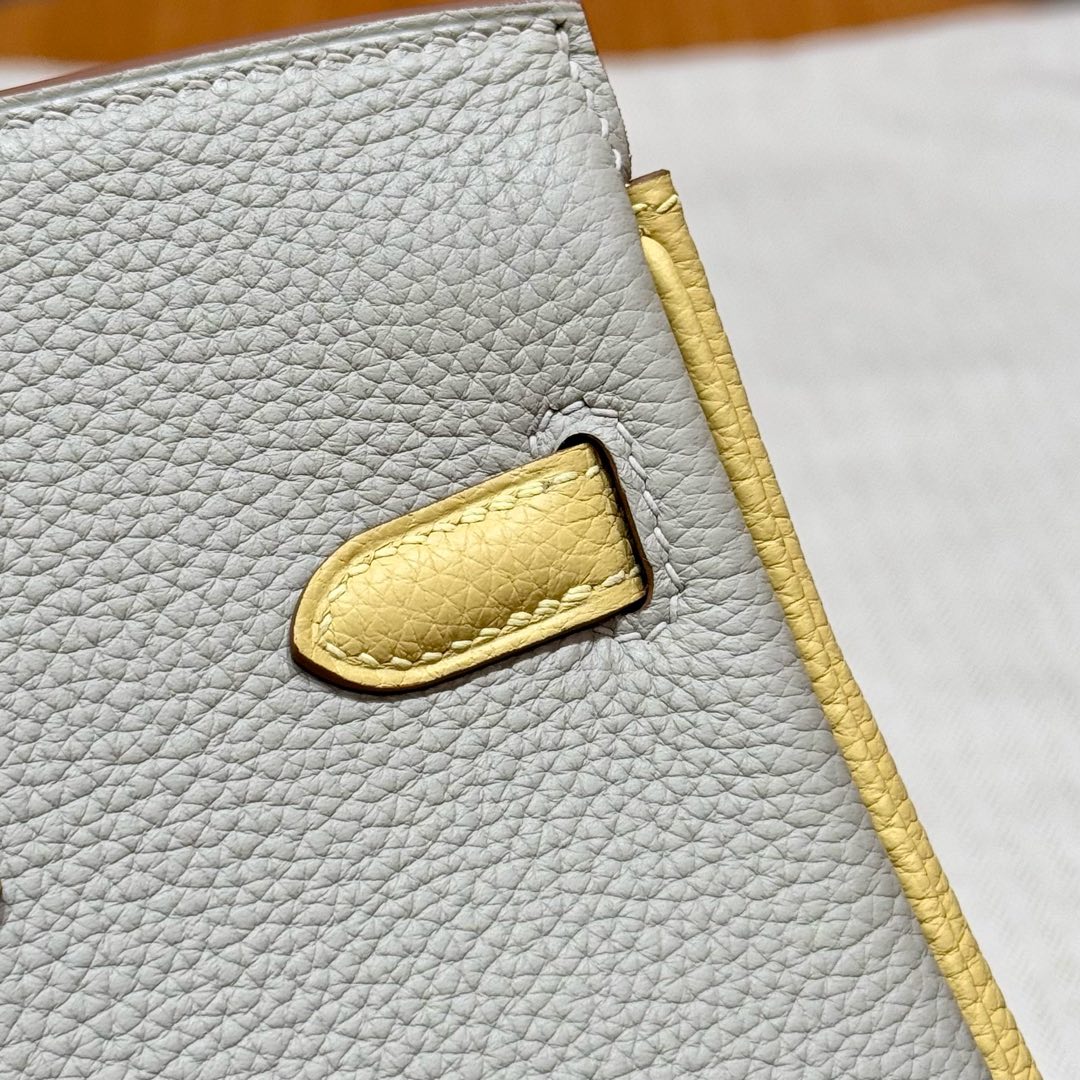 Hermes Birkin 80Gris Perle1ZJaune Poussin Handbag (Handmade to Order)