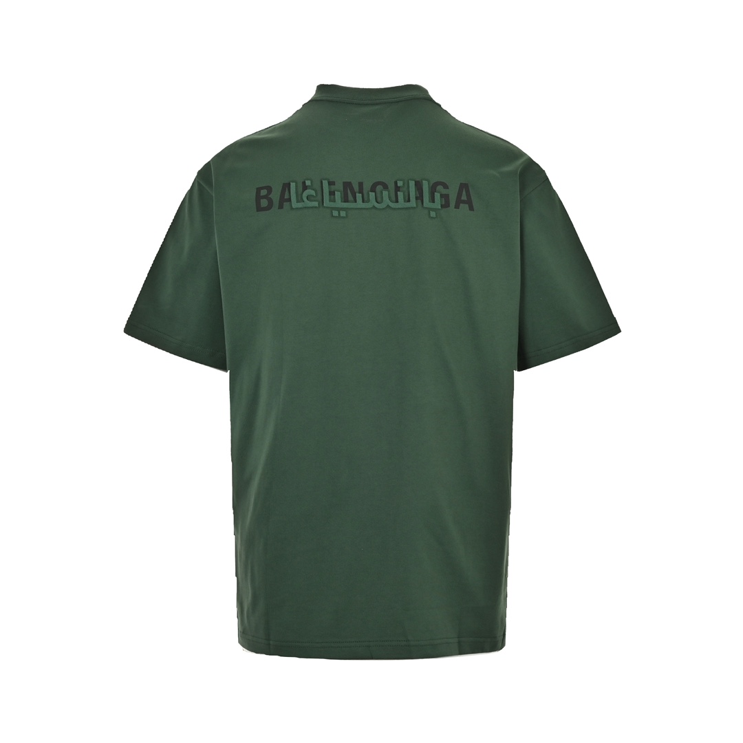 Balenciaga 24ss Latin letters overlapping embroidered short sleeves