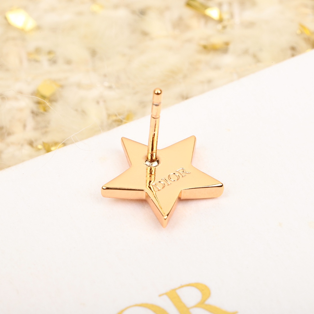 Dior letter full diamond earrings