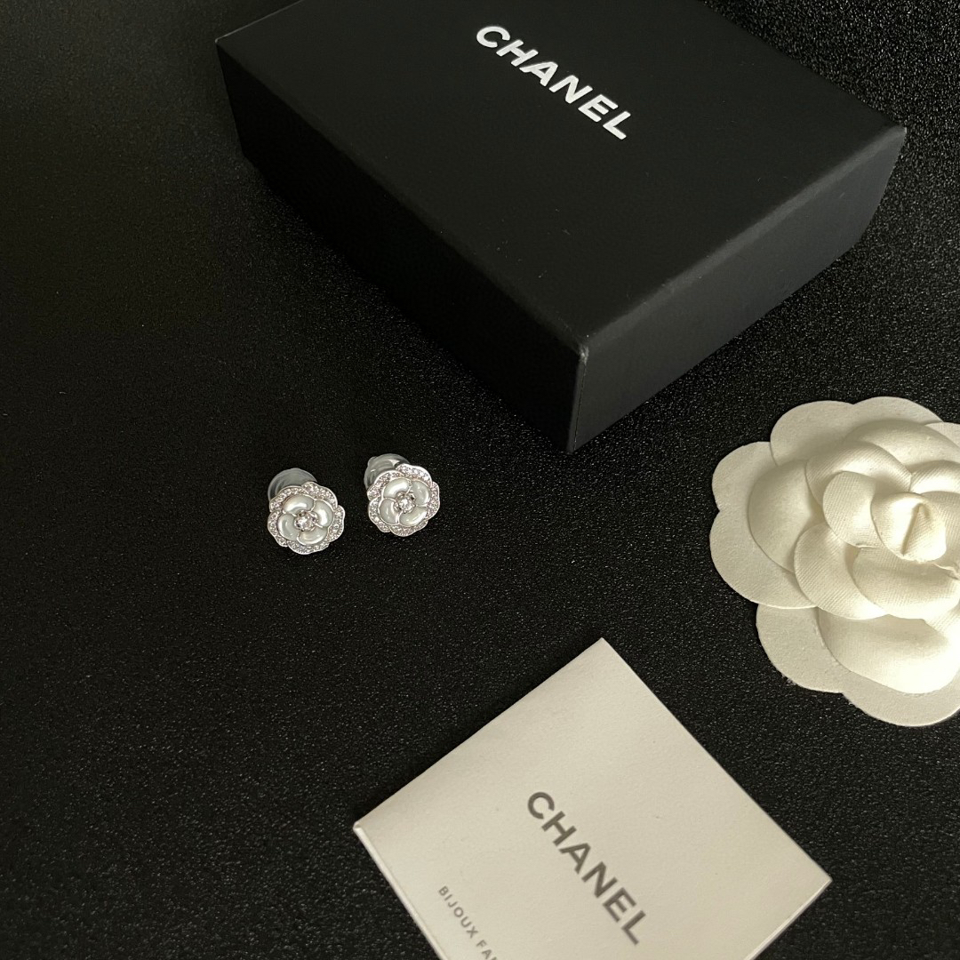 Chanel Water Mother of Water Camellia Diamond Earrings