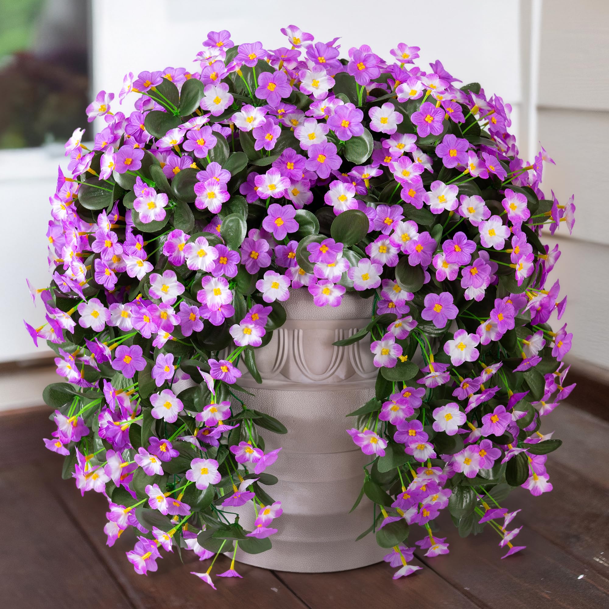 🔥Cozy Fall Decor Sale🔥Artificial Faux Silk UV-Resistant Realistic Violet Orchid Vine