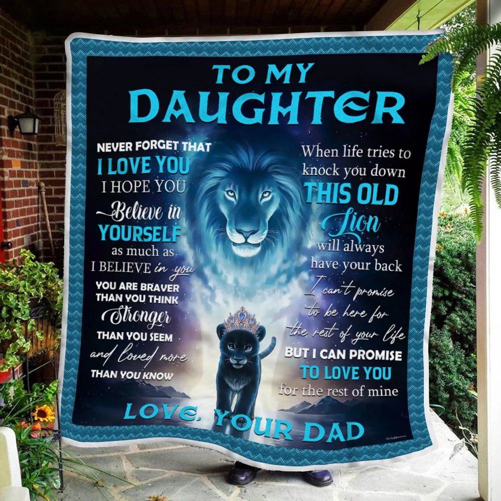 Dad To Daughter, This Old Lion Will Always Have Your Back Sofa Throw Blanket