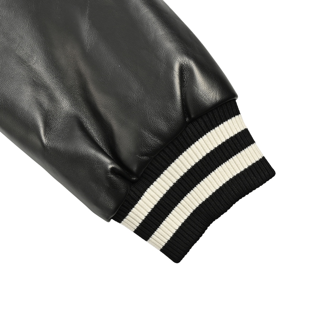 Burberry 24Fw flocked letter embroidery patchwork baseball jacket coat