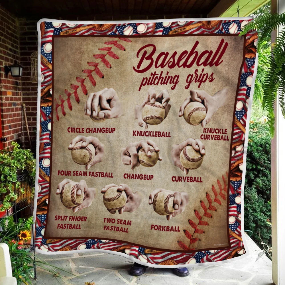 Baseball Pitching Grips Sofa Throw Blanket