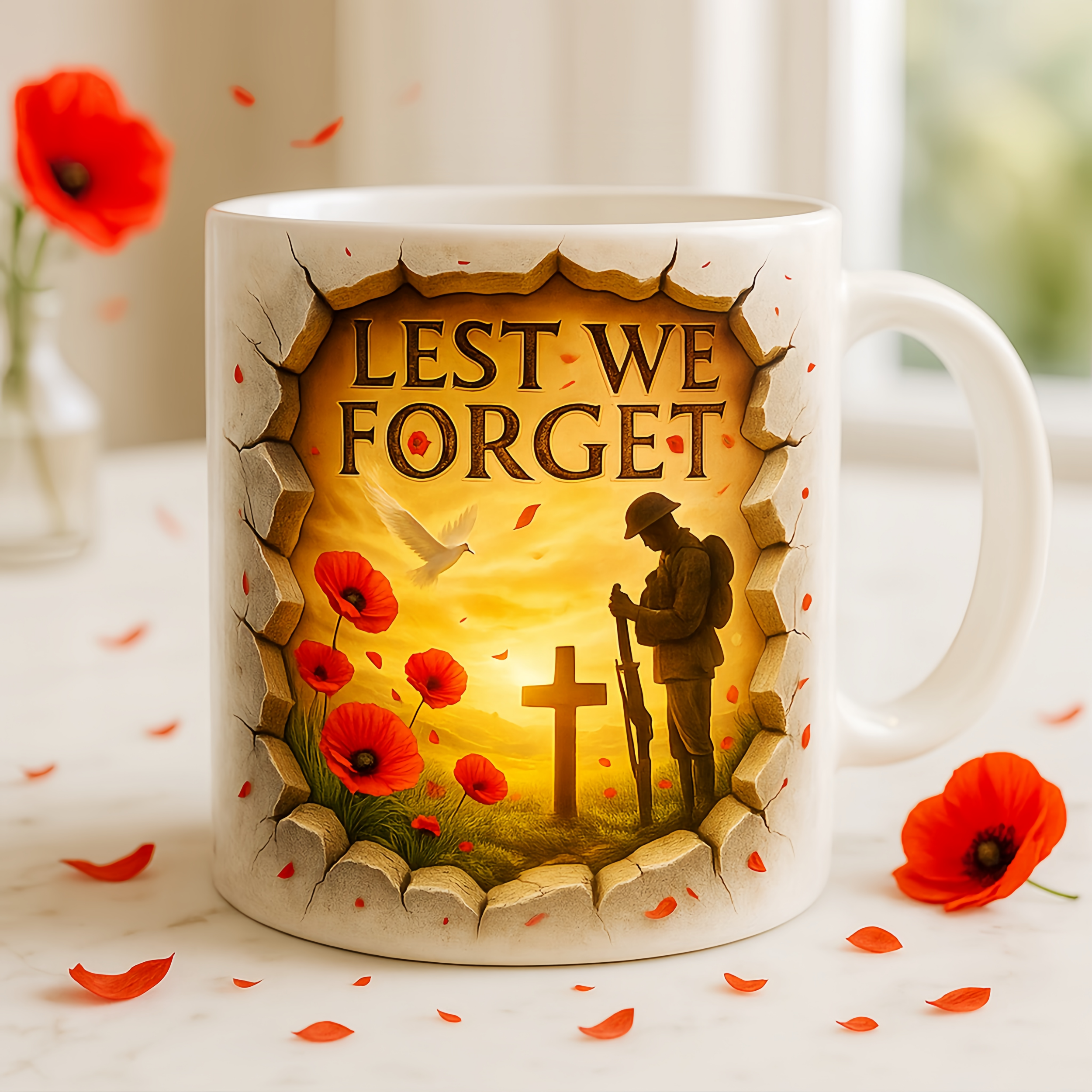 “Lest We Forget” Memorial Poppy Mug