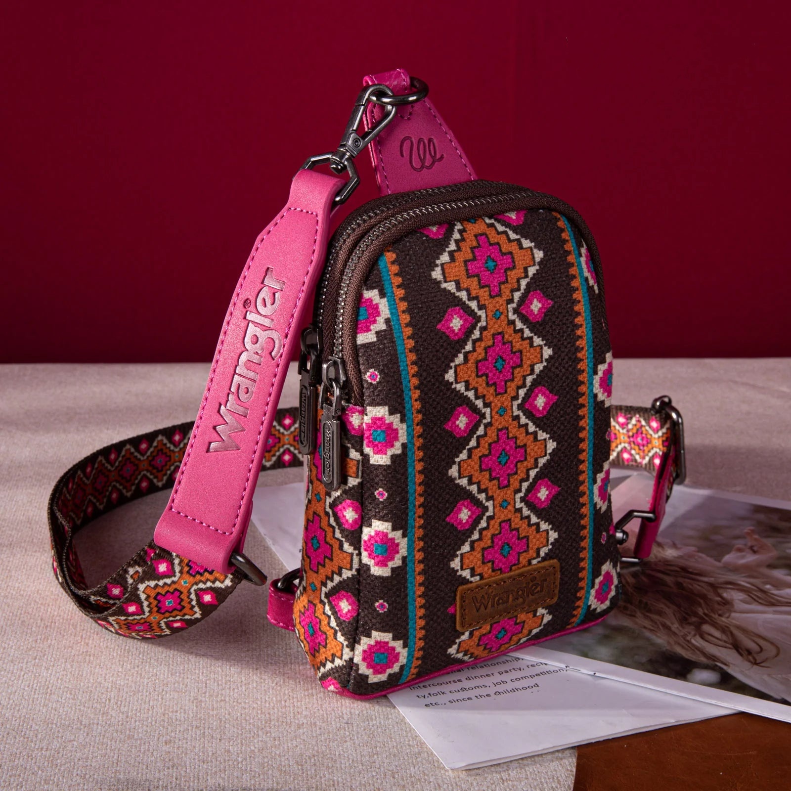 Southwestern Print Canvas Crossbody/Sling/Chest Bag