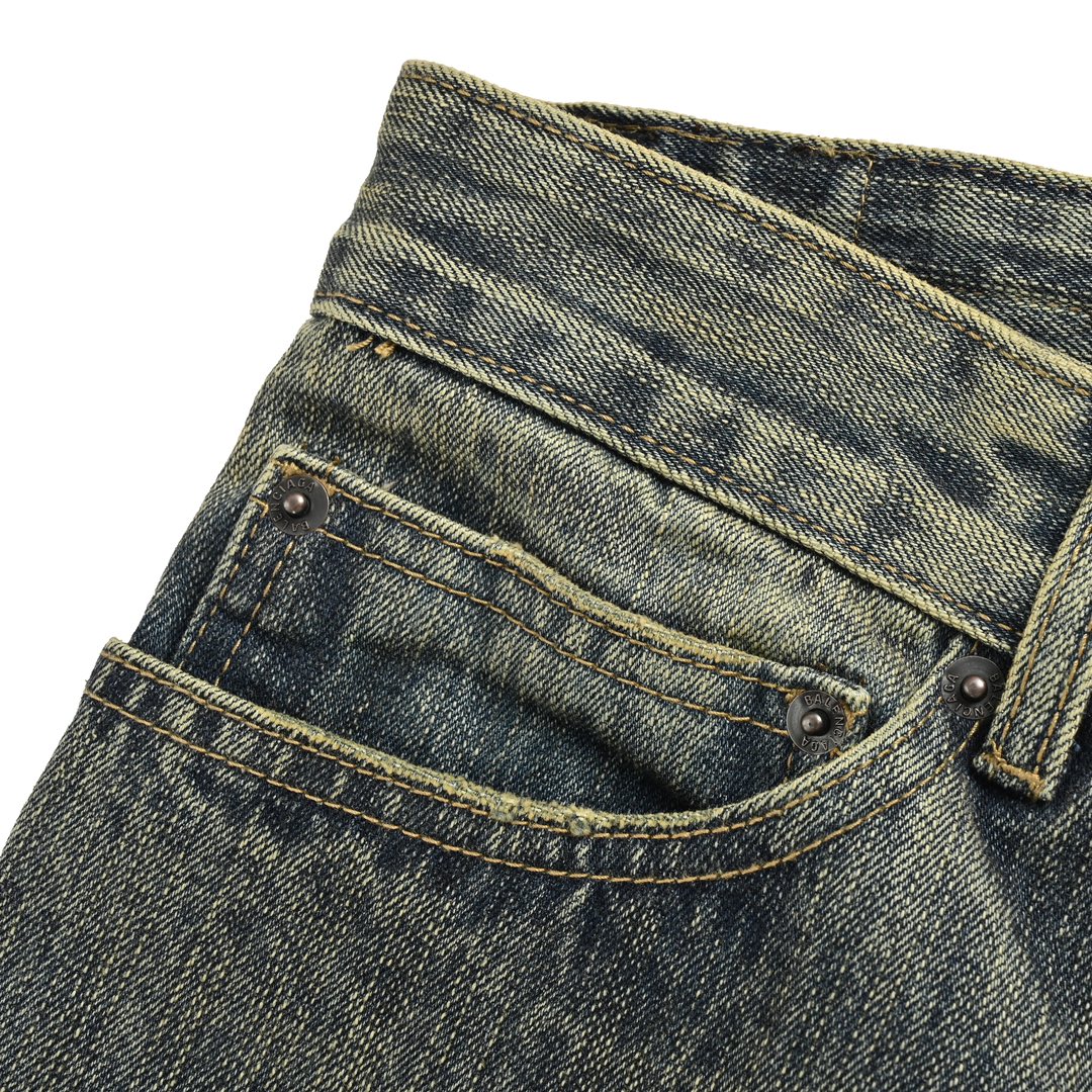Balenciaga Fitting Room LOOK BOOK Blue Washed Orange Flared Jeans