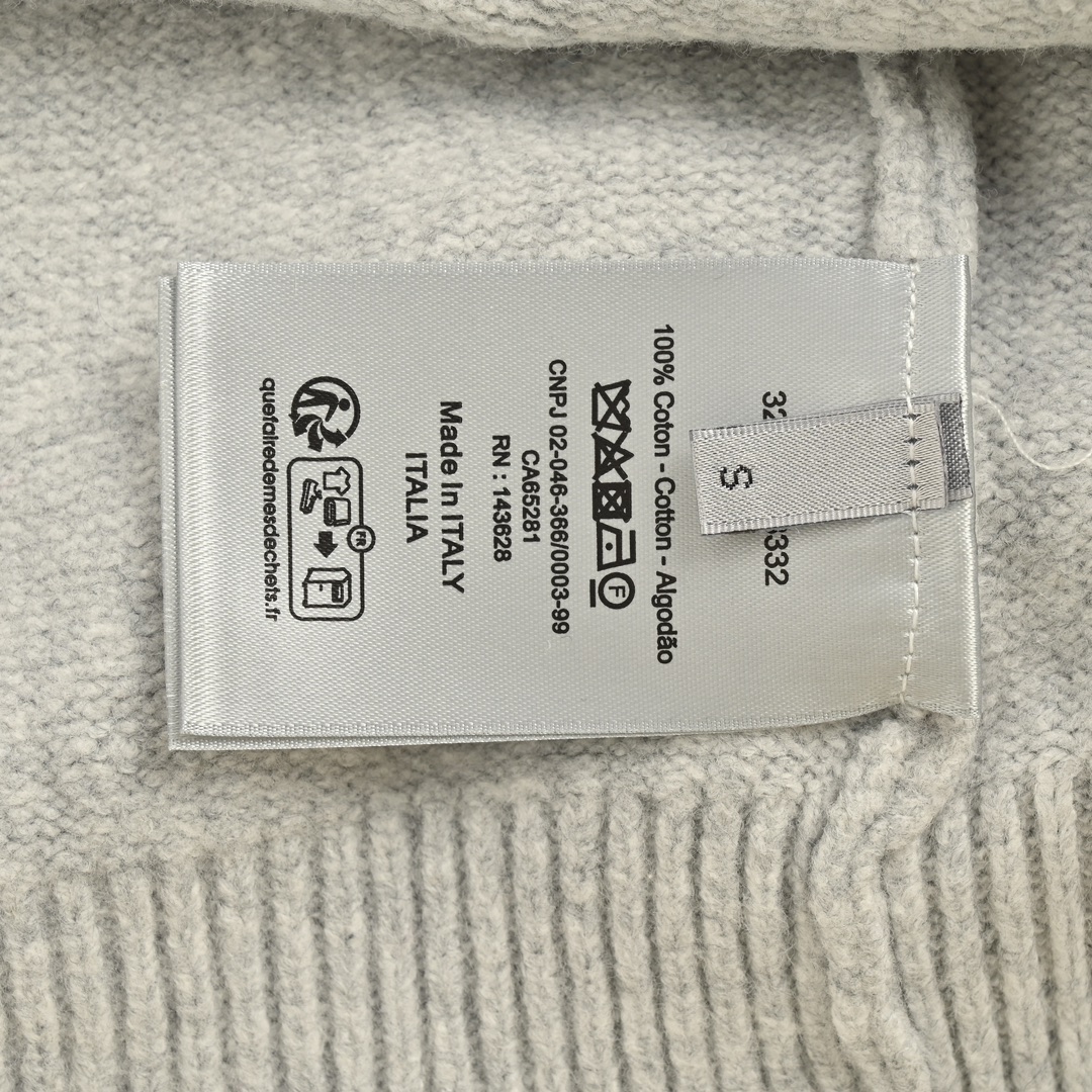 Dior 24Fw lily of the valley embroidered crewneck sweater