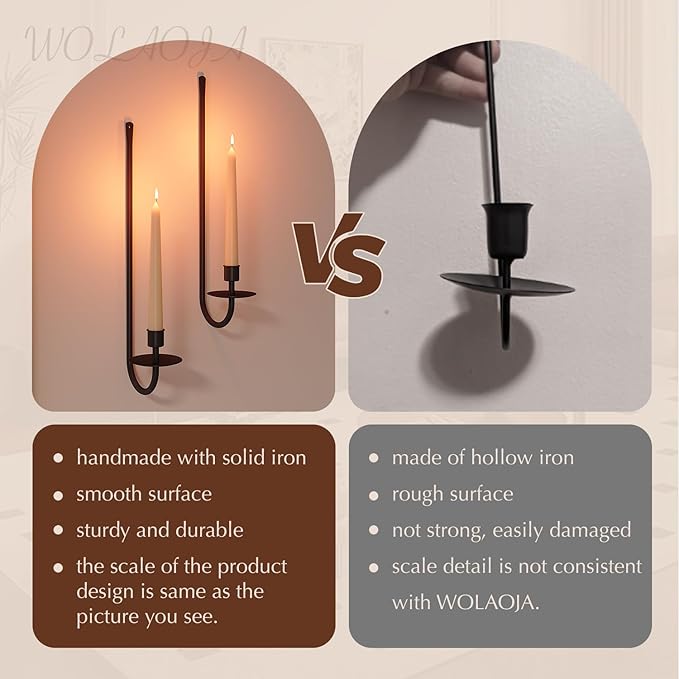 🕯️ 🕯️ Wall-mounted metal candlesticks (set of 2)