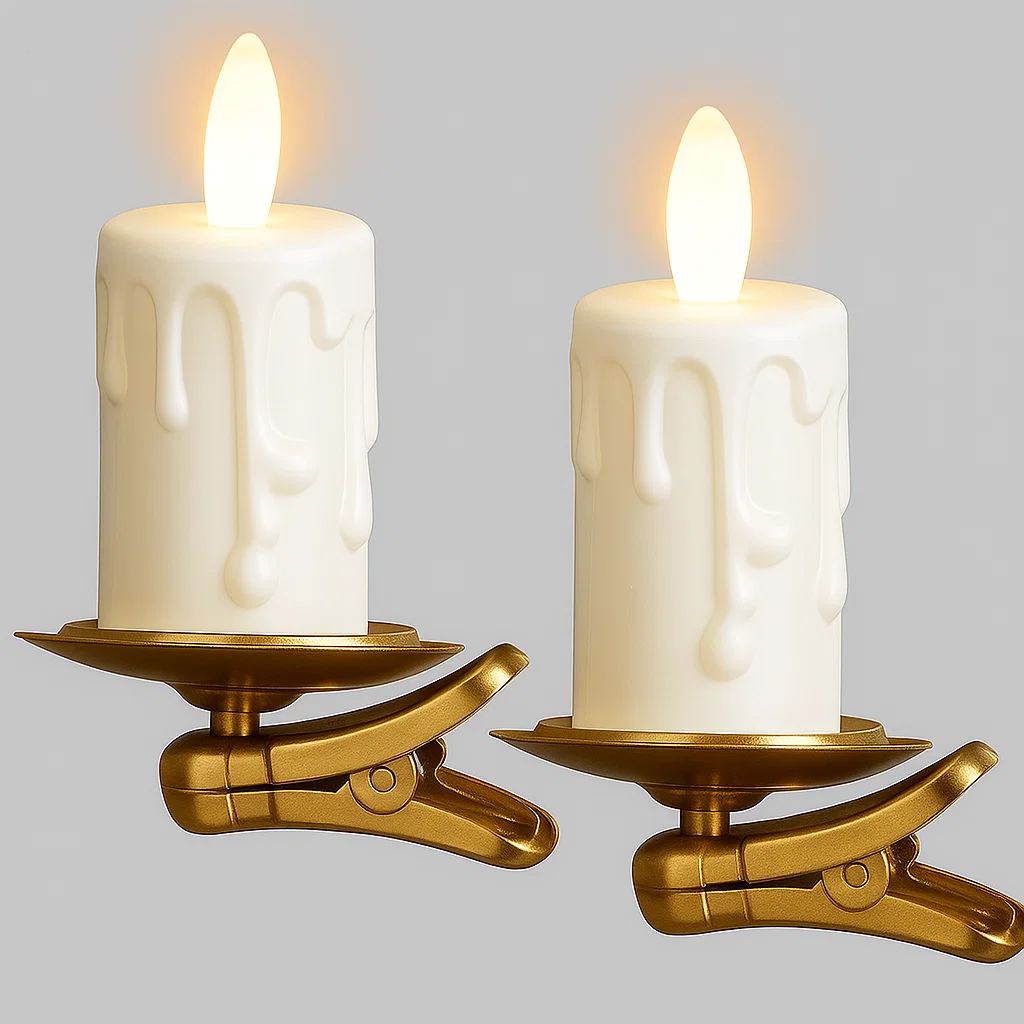 💥ON SALE💥 2-Pack Clip-On Flameless Christmas Tree Candles With Timer