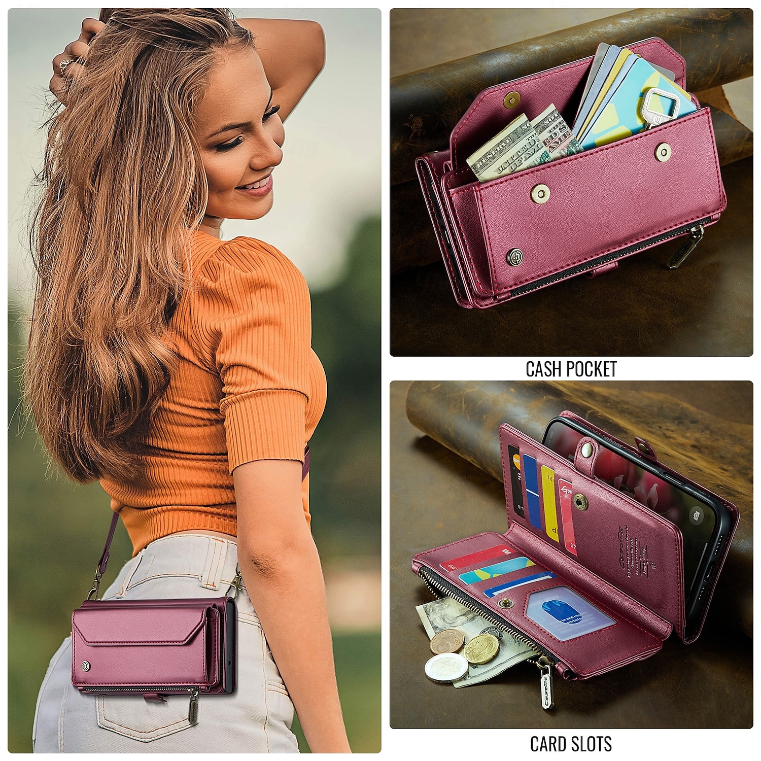 Wallet + Phone Case + Crossbody Bag — All in One!