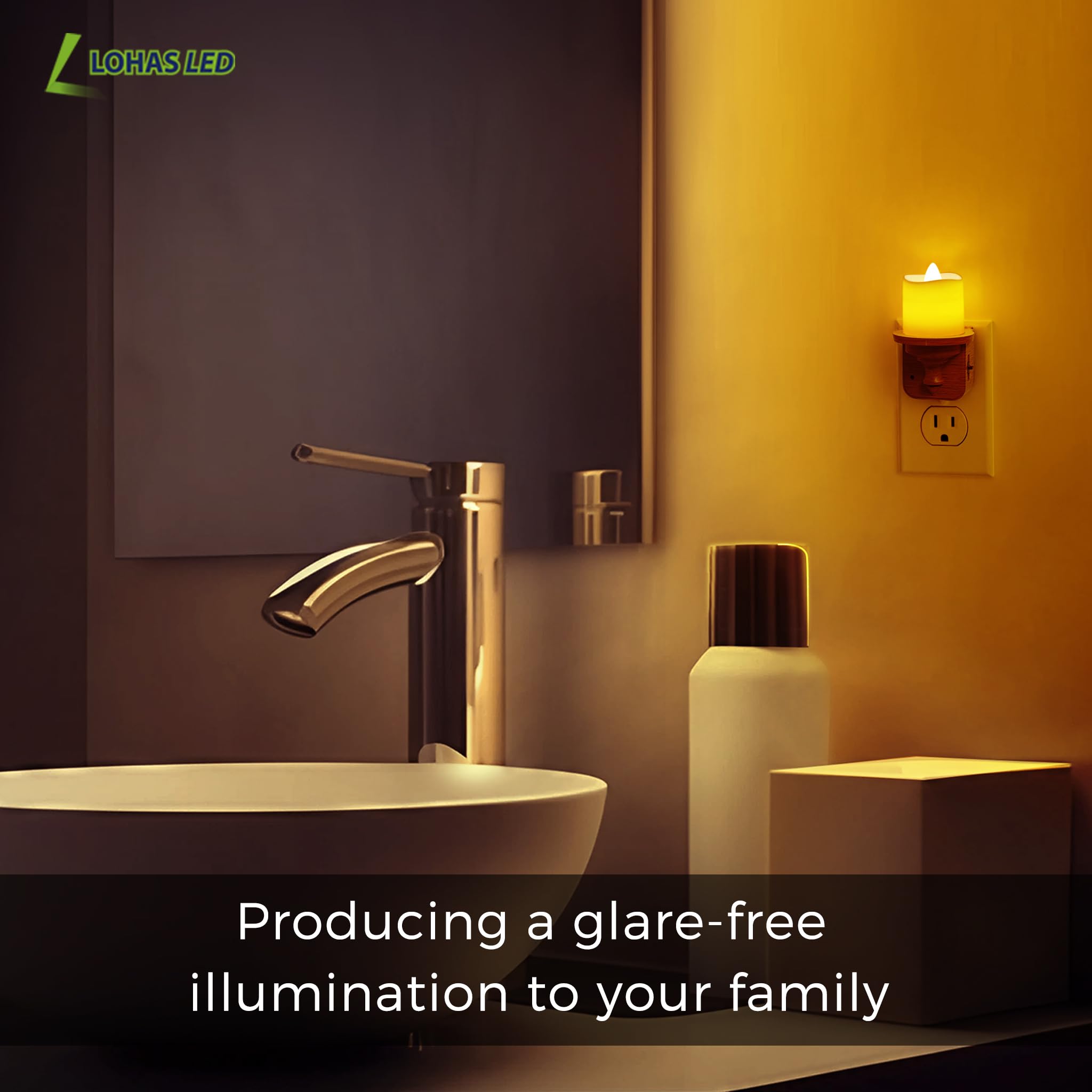 💥ON SALE💥LED Candle Night Light with Light Sensor, Plug into Wall🕯️🌙