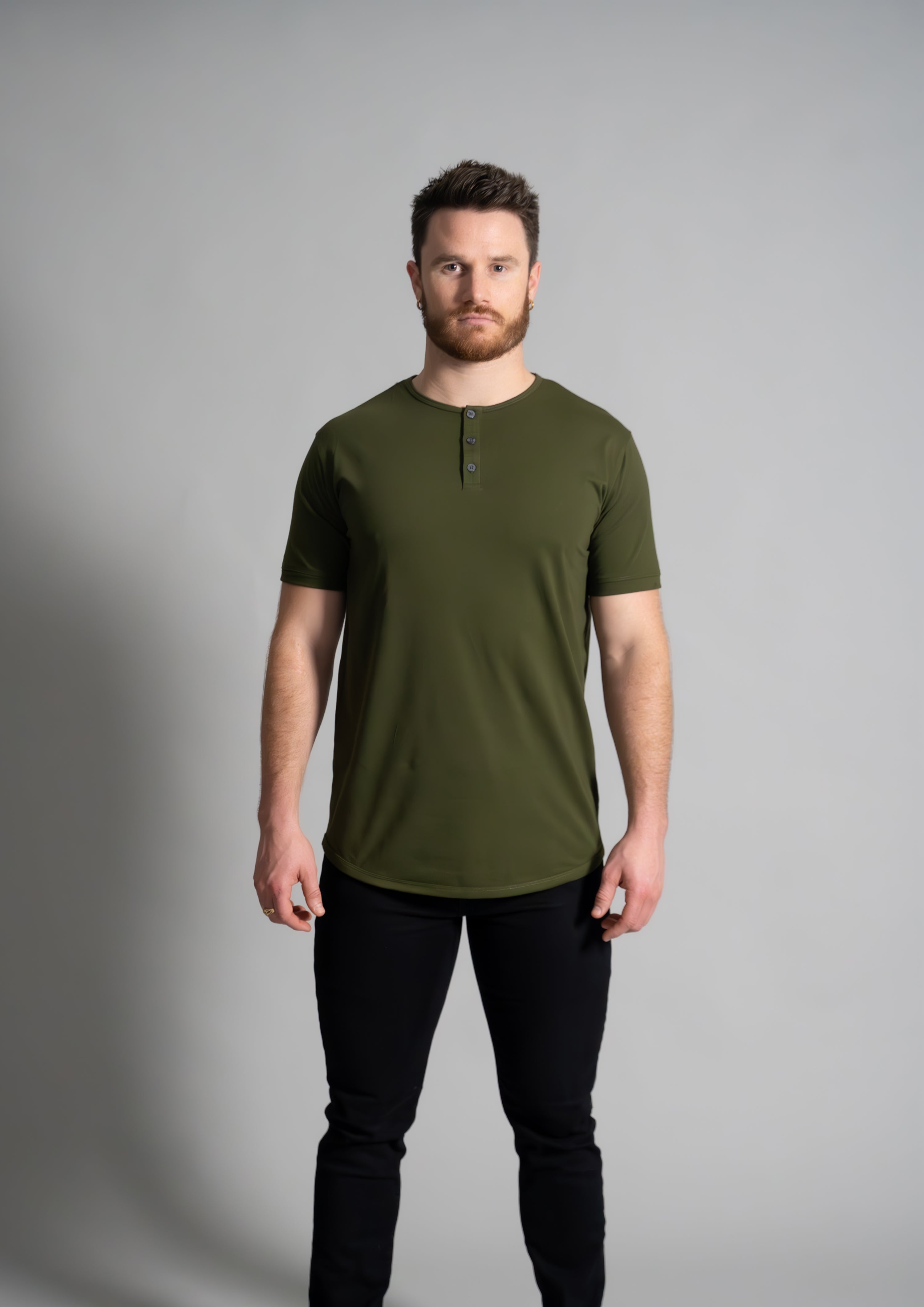 Henley Curved Hem