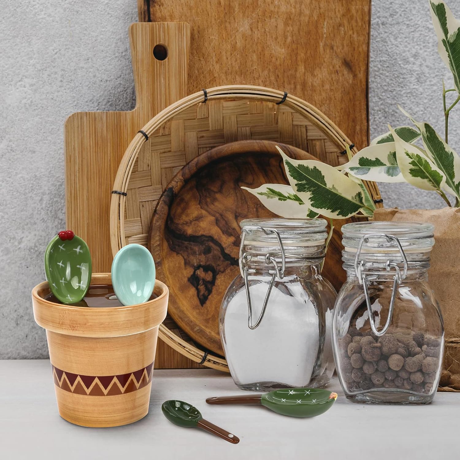 💖Last Day 49% OFF💖Porcelain measuring spoon set with base