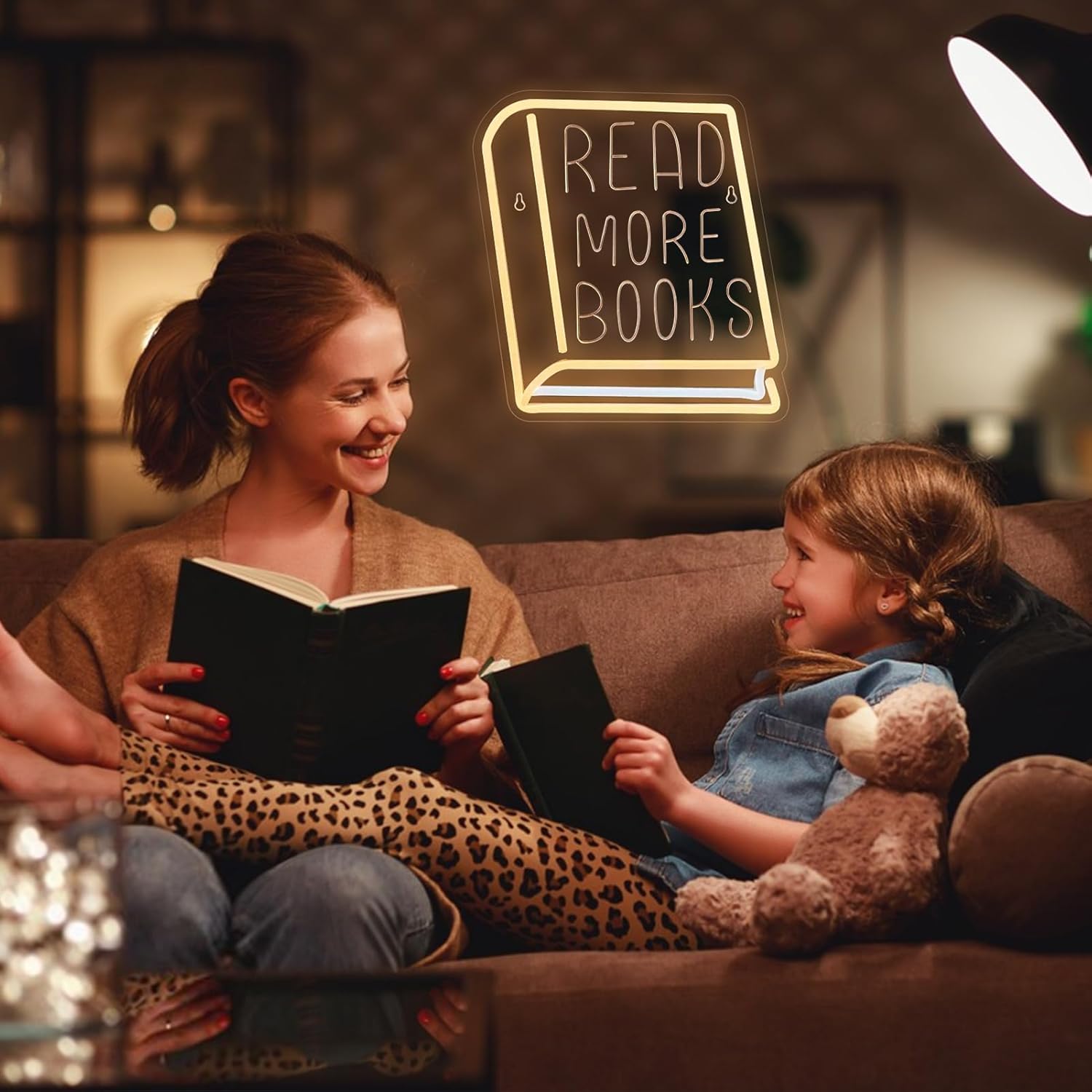 💖Last Day 49% OFF💖Dimmable Book Neon Lights - Read More Books