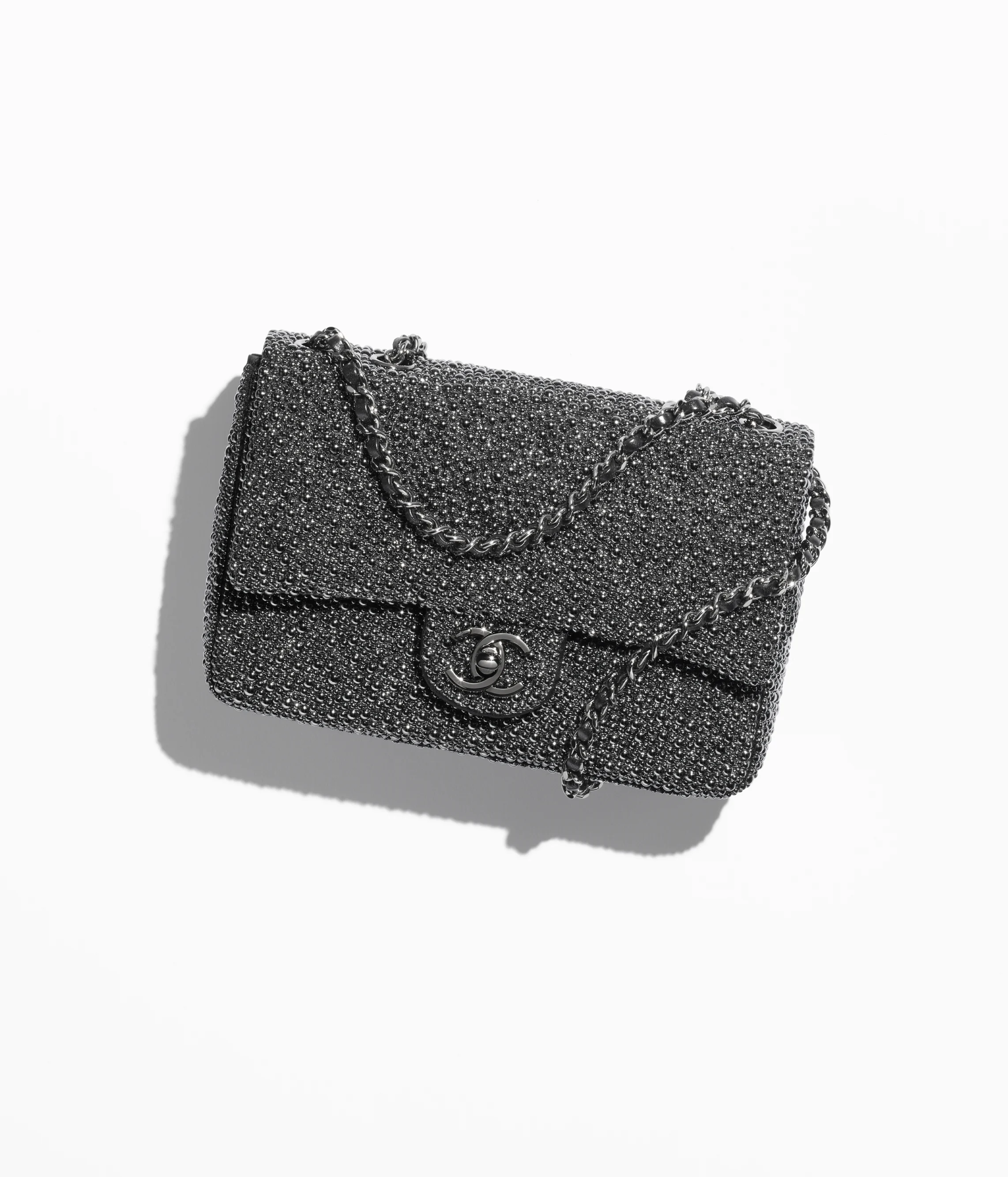 CHANEL Evening Bag Glass Pearls & Ruthenium-Finish Metal Dark Gray AS4297-B20007-NAFXL