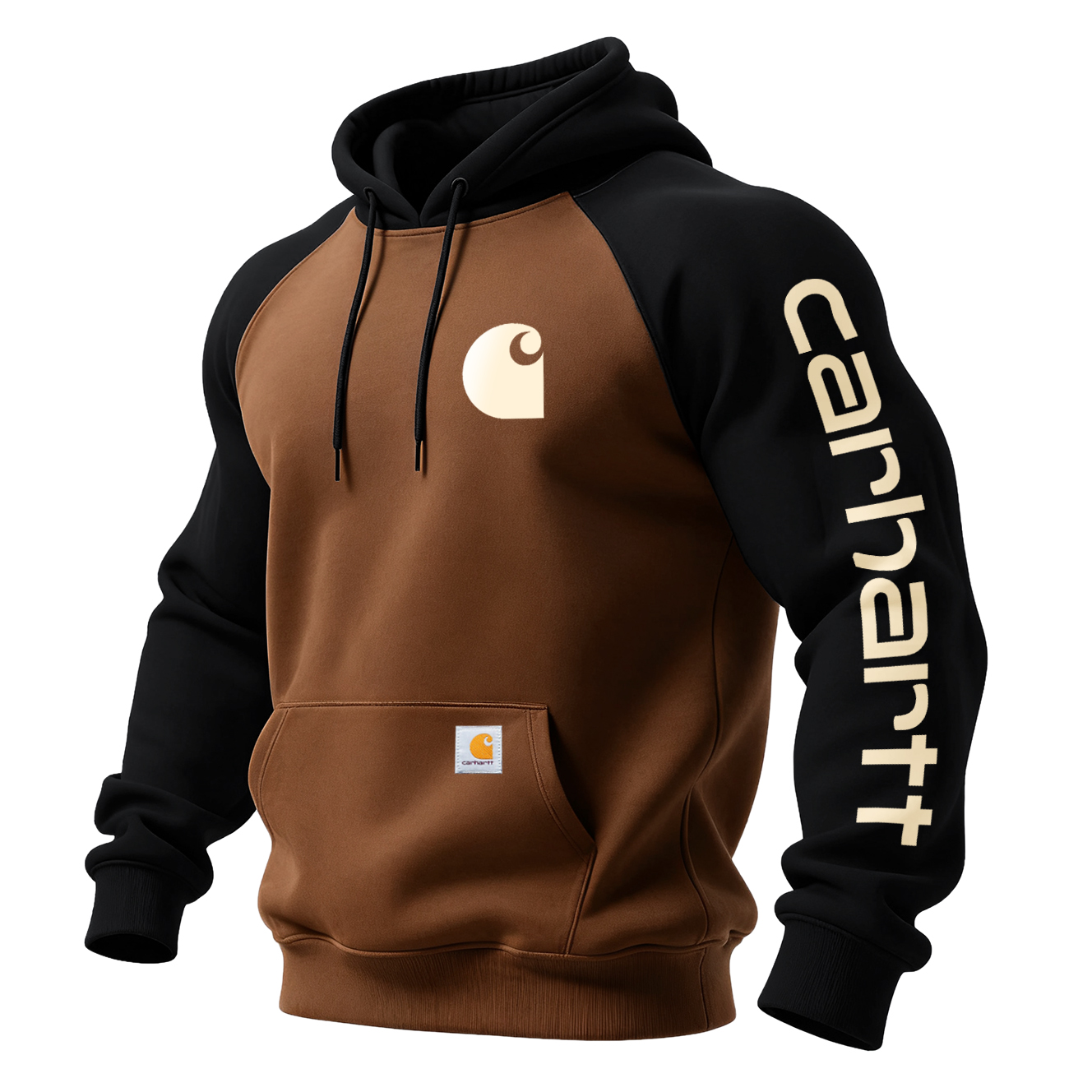 Stylish Two-Tone Hoodie with Logo Detailing for Everyday Wear