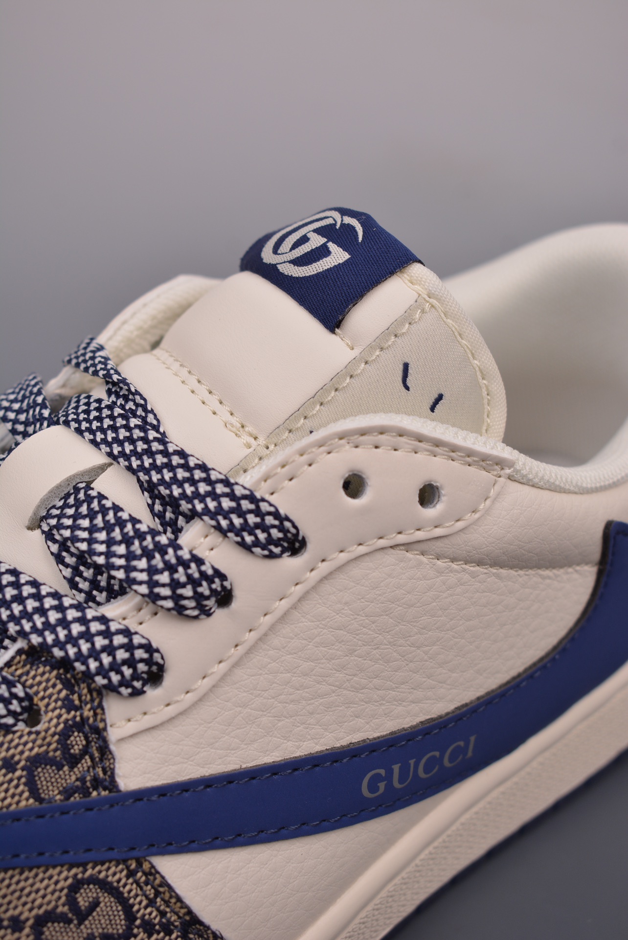 Gucci x Nike Air Jordan 1 Low OG Cream White Dark Blue XY2688-118