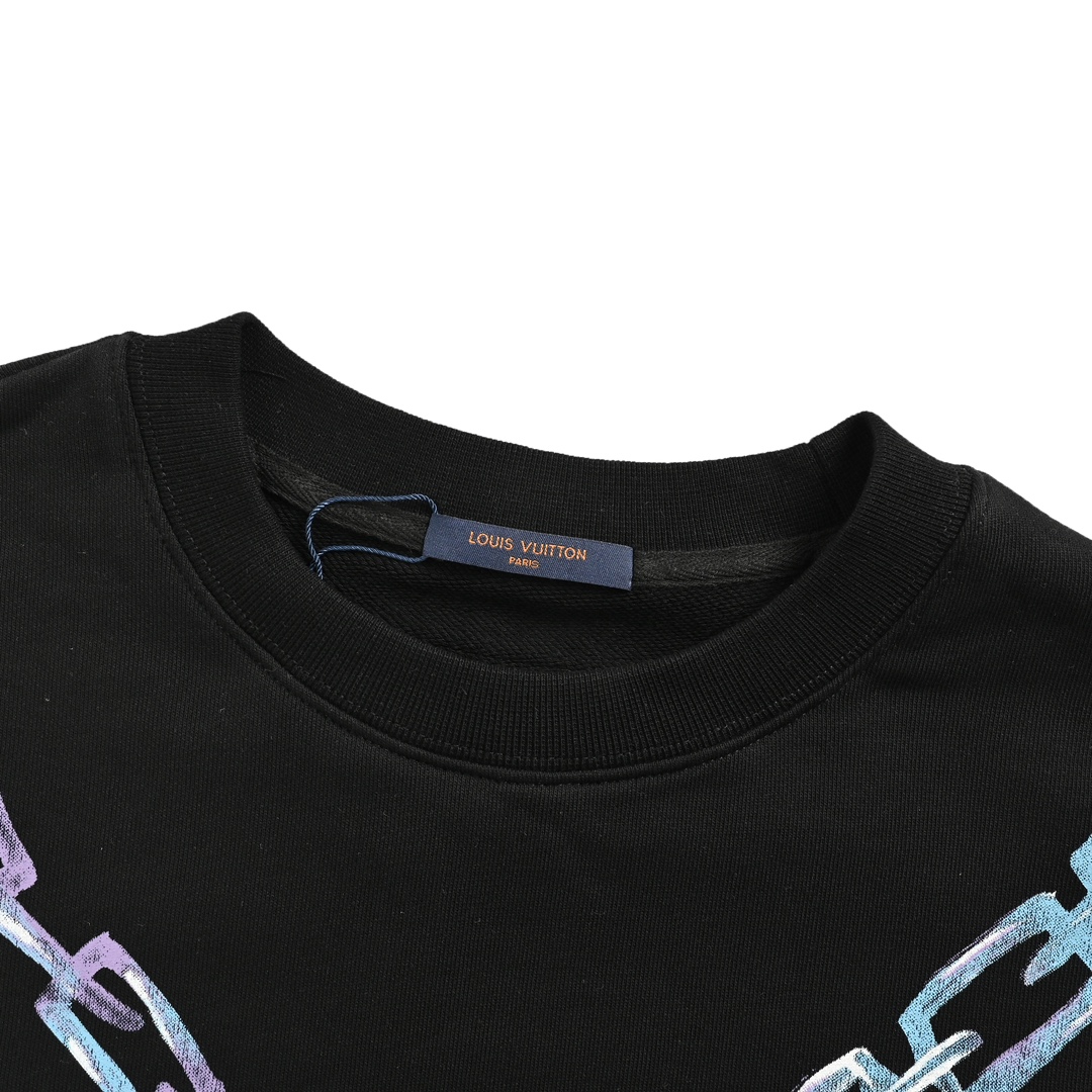 Louis Vuitton 24Fw gradient necklace pendant print crew neck sweatshirt