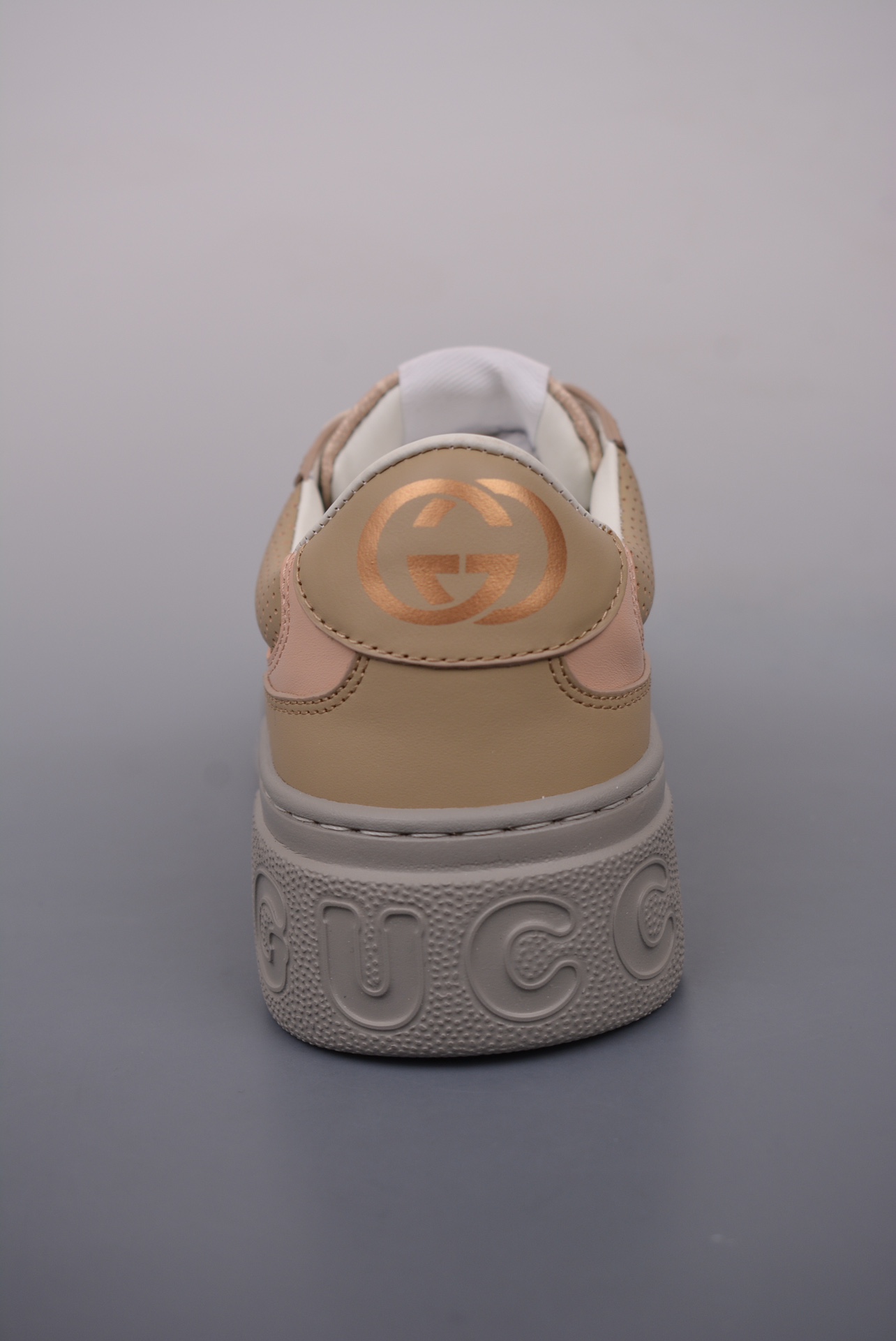GUCCI Leather oatmeal yellow light pink beige GG print