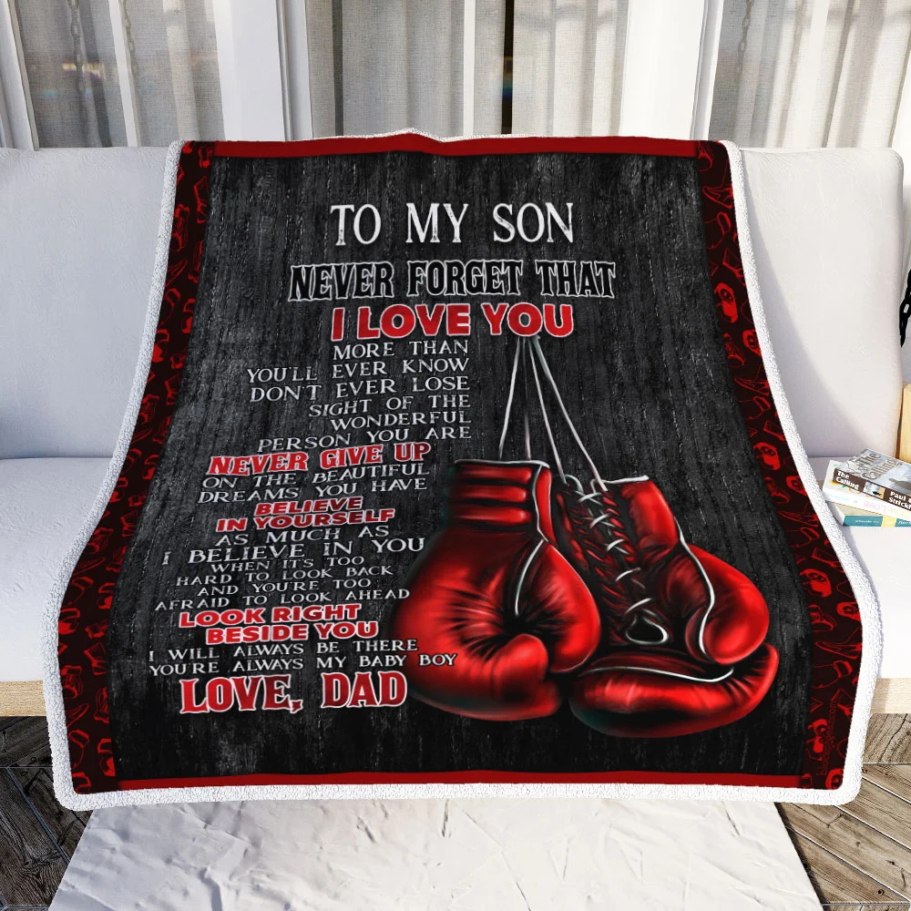 Dad To Son Boxing Sofa Throw Blanket