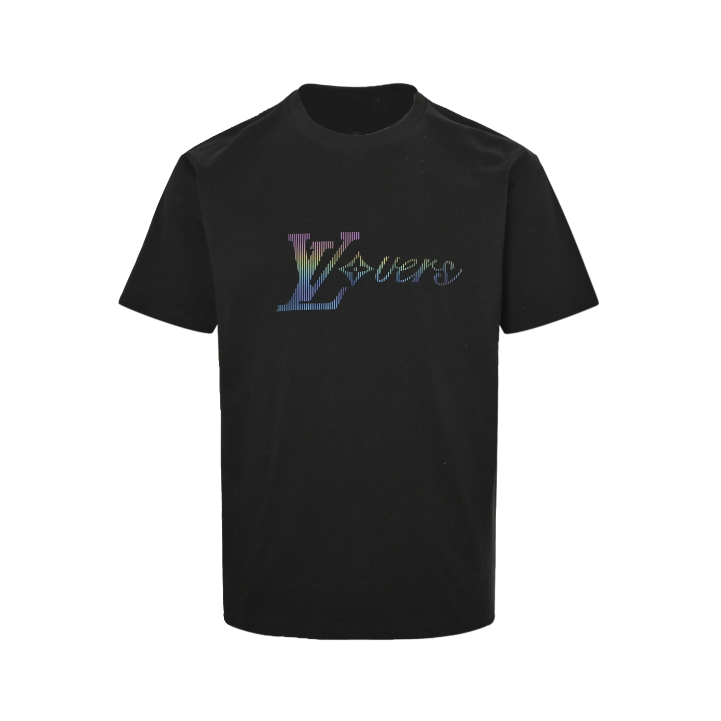 Louis Vuitton 25ss laser gradient vertical stripes three-dimensional print short sleeve