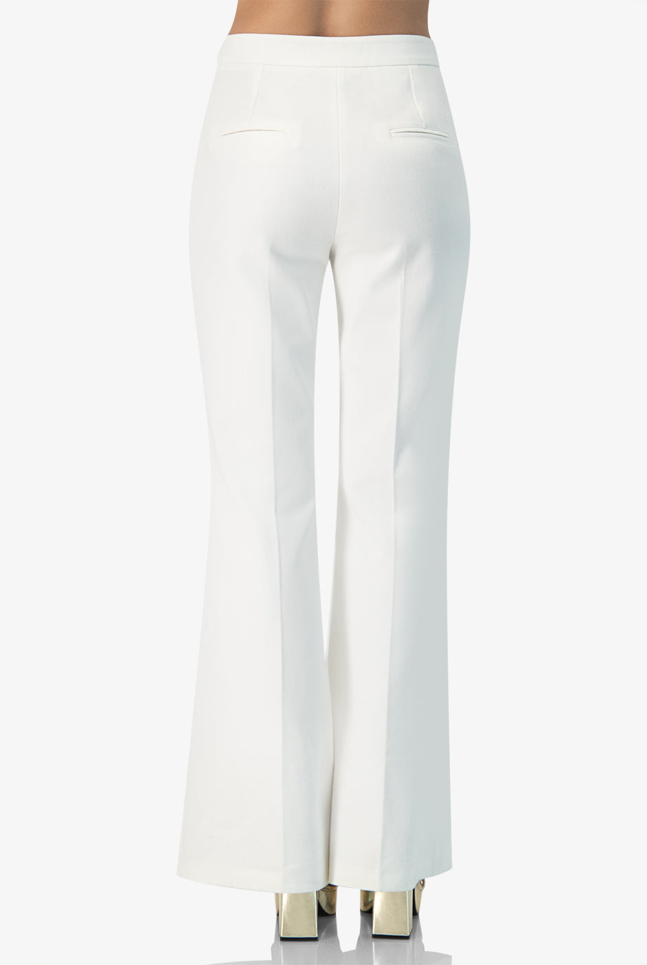 Pantalon corte campana blanco