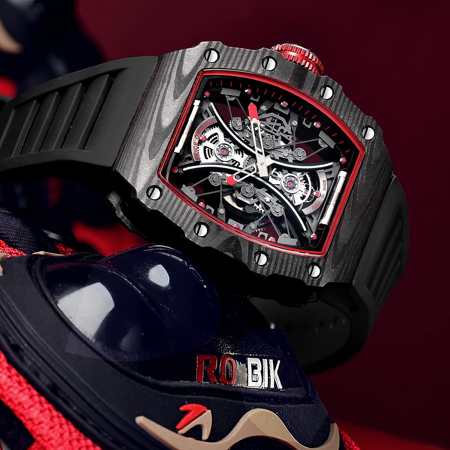 FM602 Automatic Watches Luxury Sapphire Mirror Skeleton Mechanical Wat