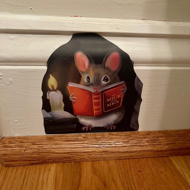 (2024 New Year Hot Sale)49% OFFCartoon Cute Little Mouse Hole Wall Stickers Creative Bedroom Bathroom Cute House Decoration