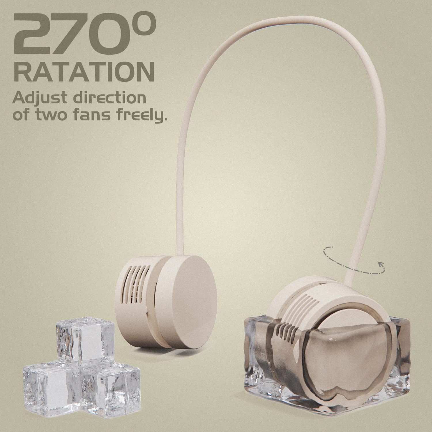 Khaki Portable Neck Fan