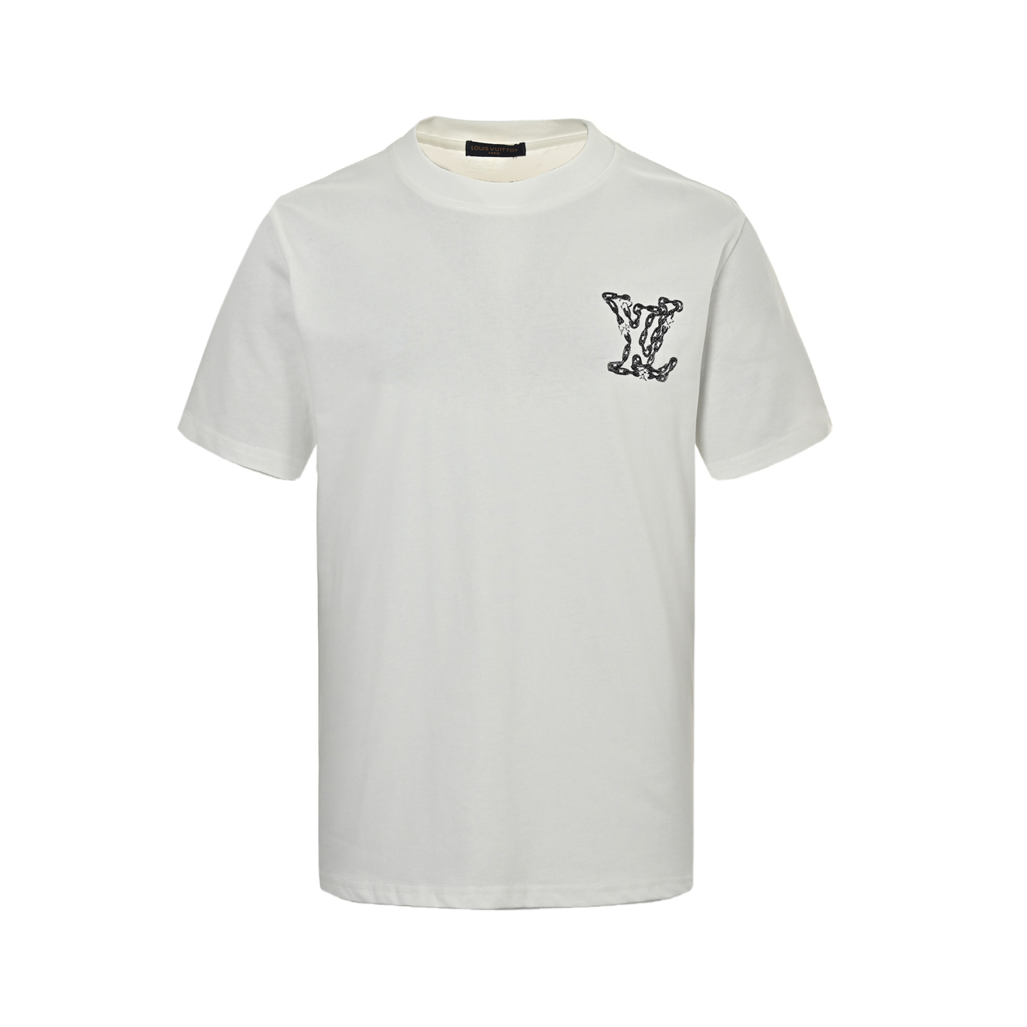 Louis Vuitton 25ss chain lettering embroidered short sleeve