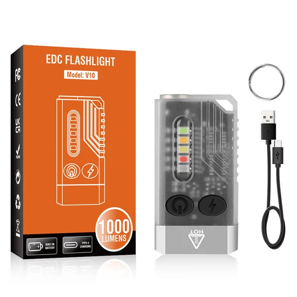 👍Last Day Promotion 50% OFF 💥 EDC Multi-Function Keychain Flashlight
