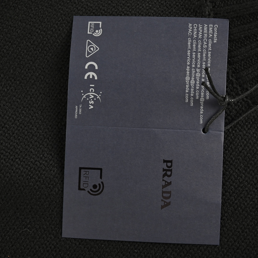 Prada 24Fw nylon pocket triangle logo crew neck sweater