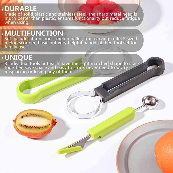 🔥Last Day 60% OFF🔥Stainless Steel 4 in 1 Fruit Carving Platter Tool Set -BUY 2 GET 1 FREE