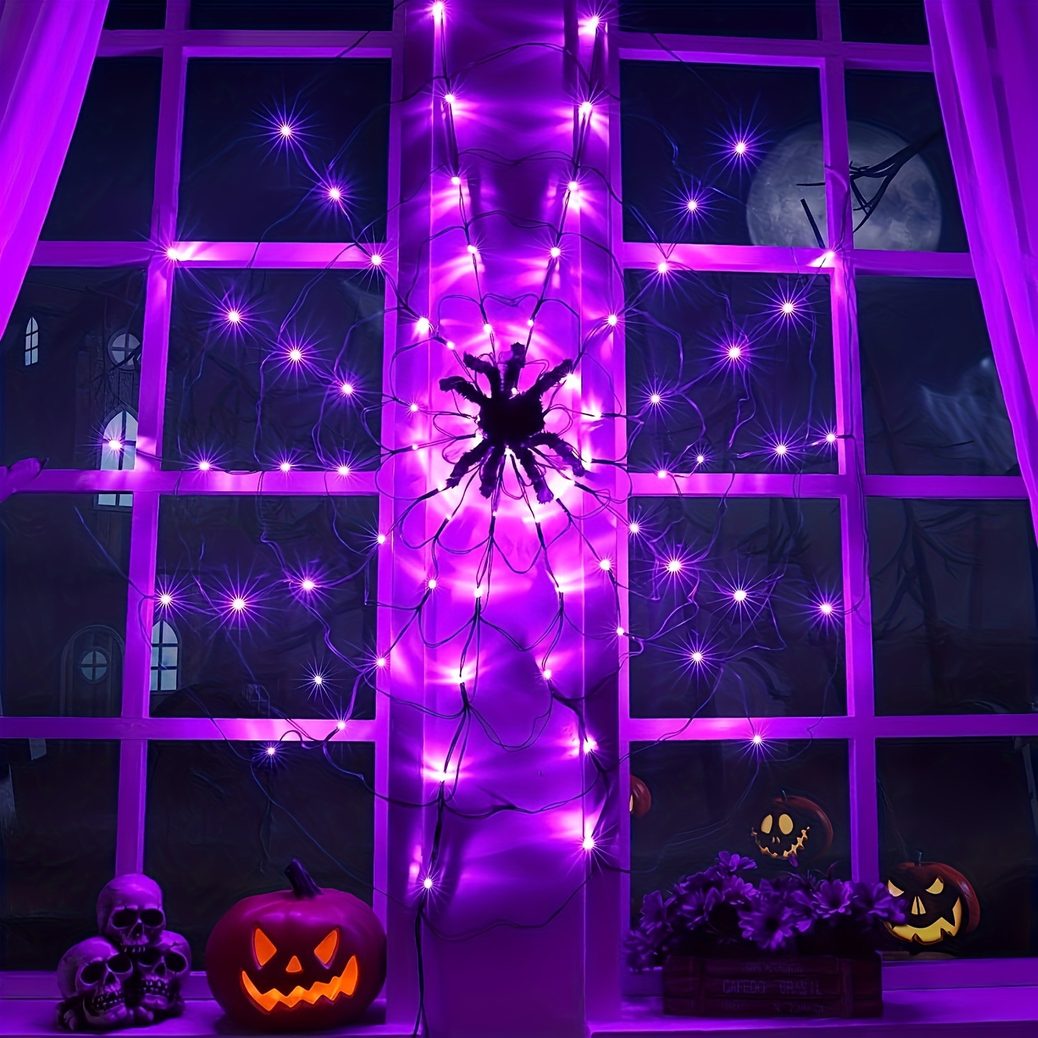 🔥On Sale🔥Halloween Decorations Spider Web Lights