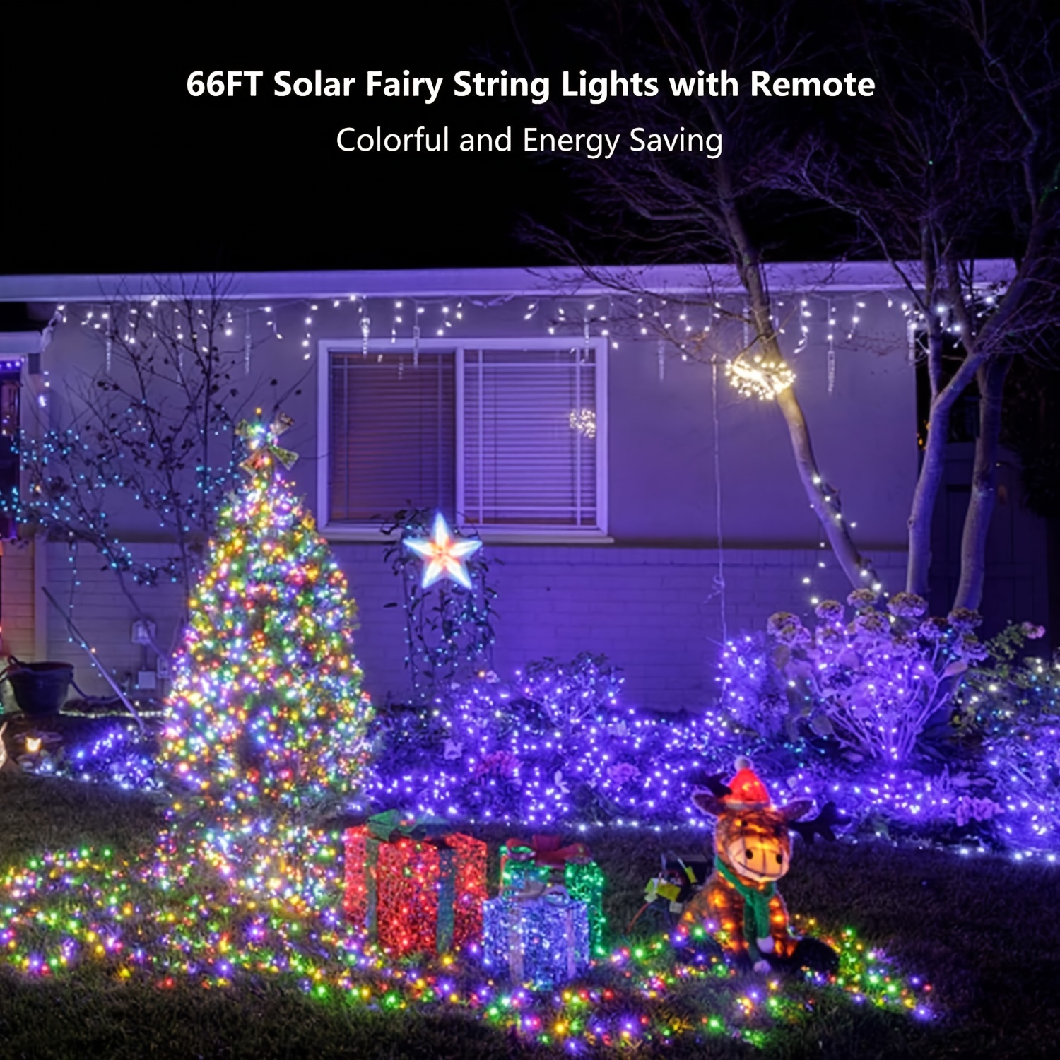 Outdoor Solar String Lights, 164ft 500 Led Solar Powered Fairy Lights With 8 Modes Waterproof Decoration Copper Wire Lights For Patio Yard Trees Christmas Wedding Party