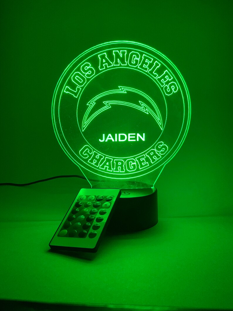 LOS ANGELES CHARGERS 3D LAMP PERSONALIZED