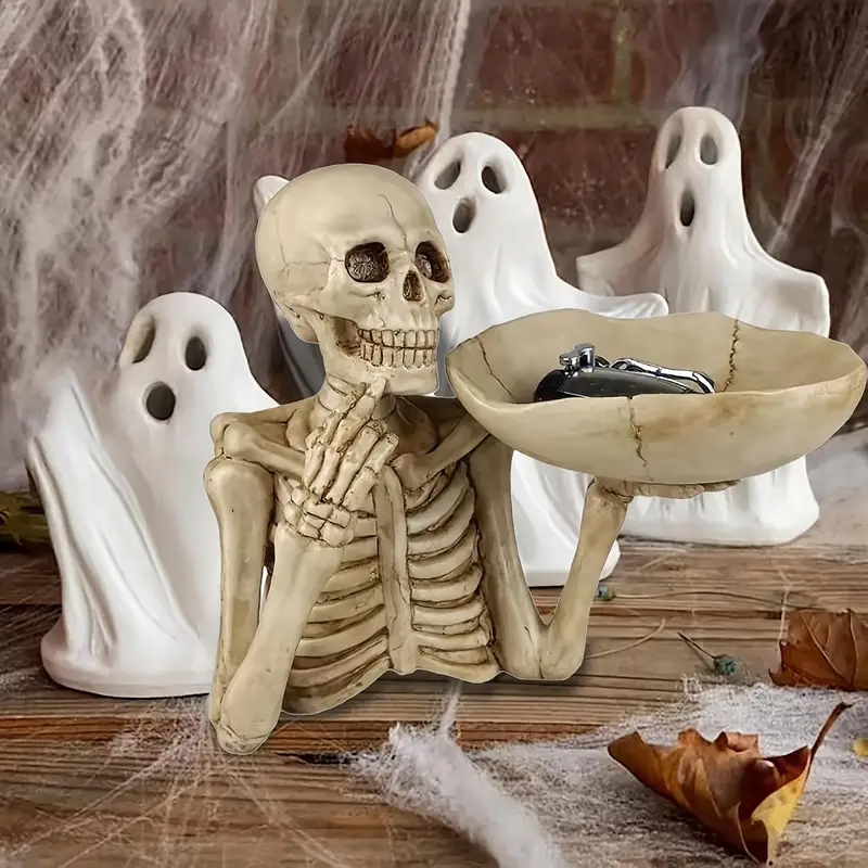 🔥HOT SALE🔥Halloween Skull Tray Ornament with Bowl