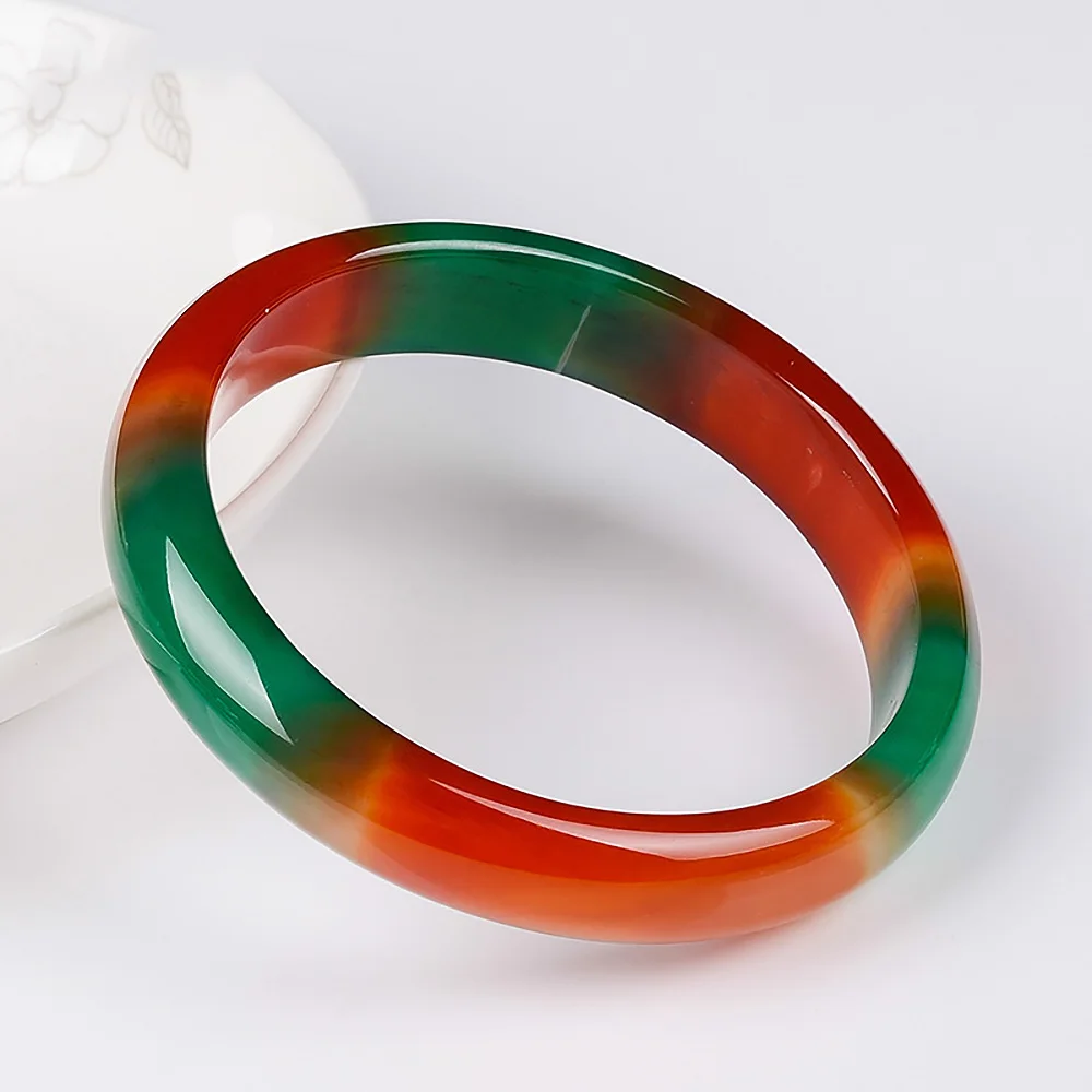 Natural Colorful Bangles For Women Luxury Charm Jadeite High Quality Agate Jade Bracelet Girlfriend Mother Gift Wholesale