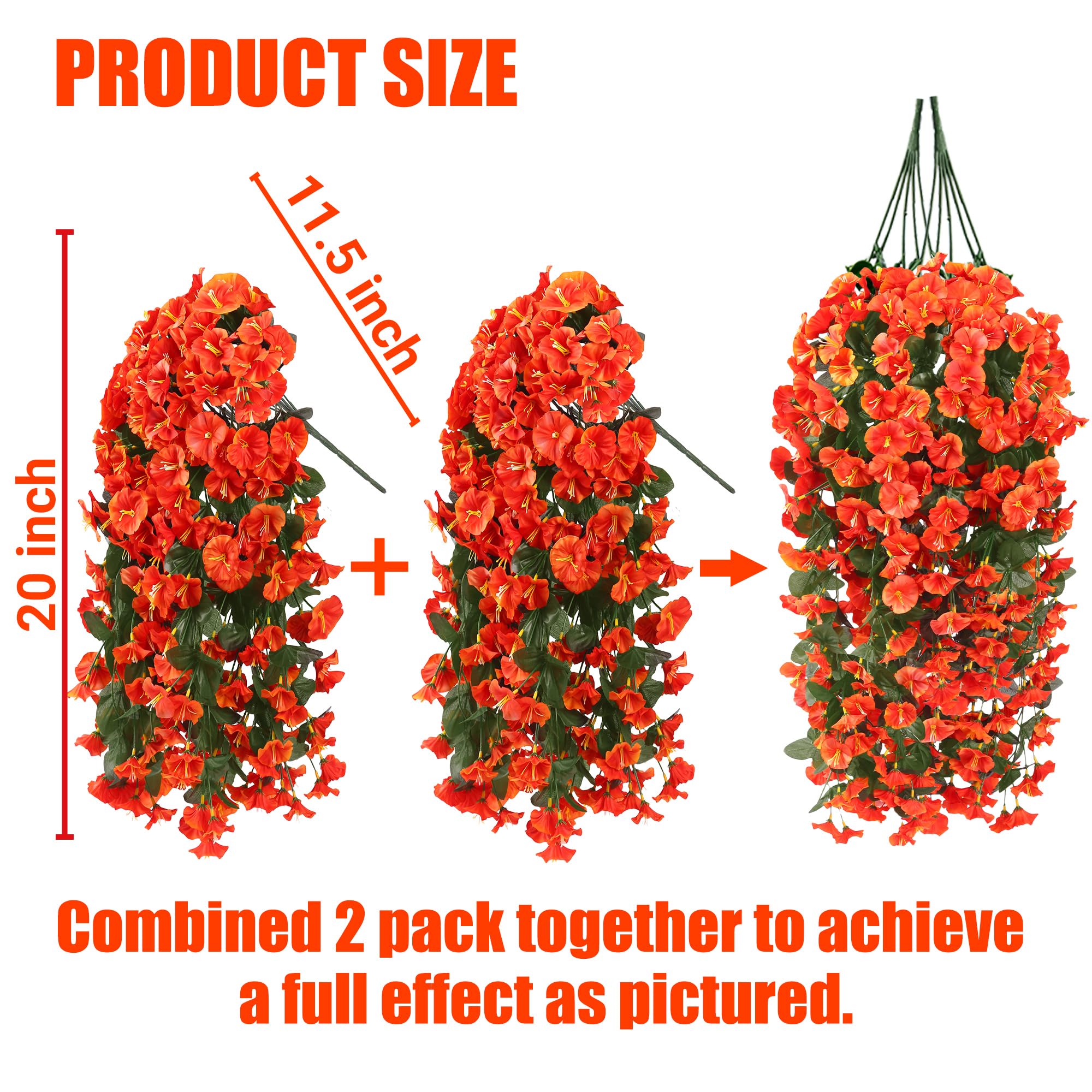 🔥Last Day 49% OFF🔥4PCS Faux Silk UV Resistant Realistic Morning Glory Trailing Vines