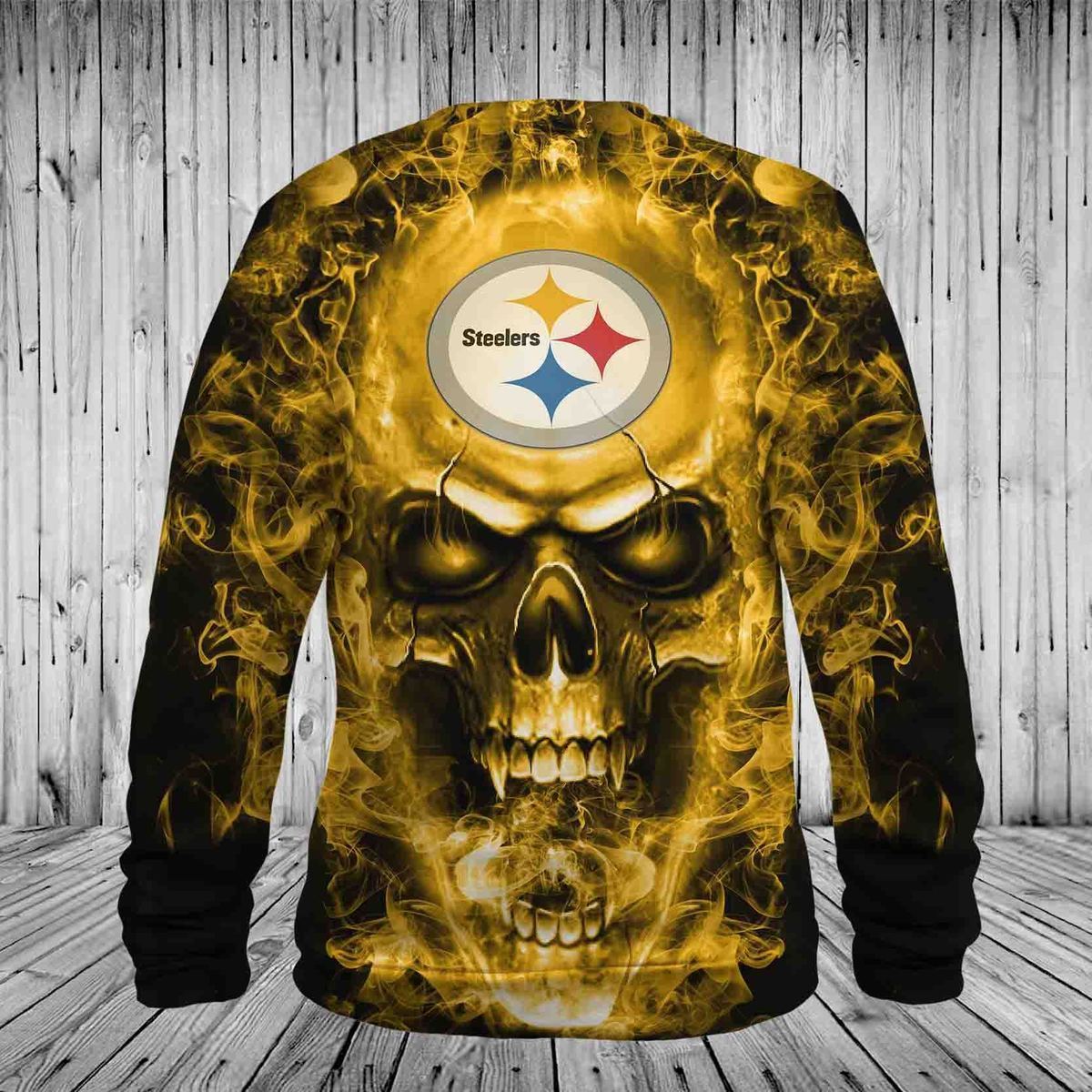 STEELERS 3D HOODIE SKULL 84