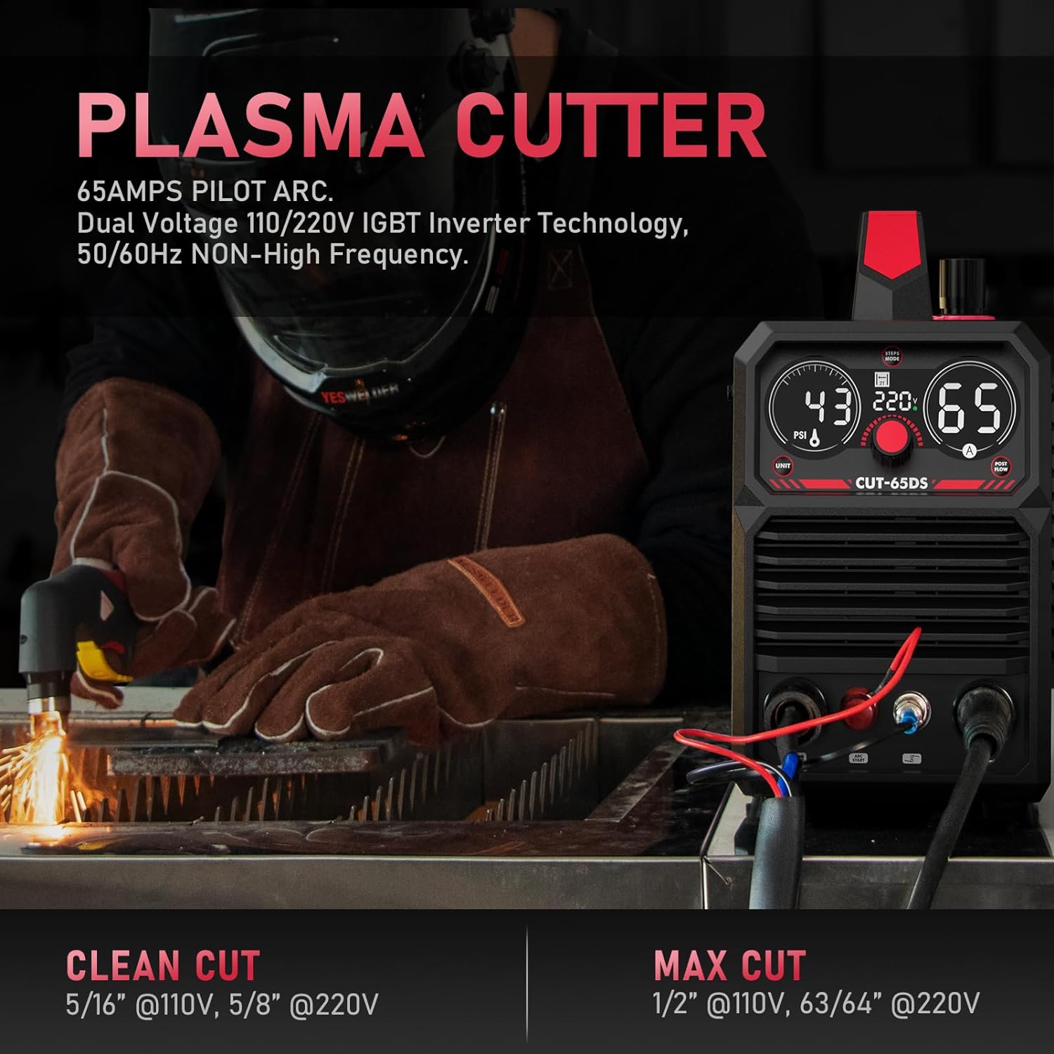 YESWELDER Plasma Cutting Machine 65Amp Non-High Frequency Non-Touch Arc