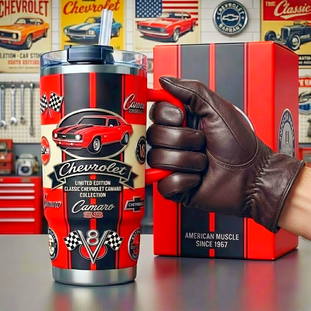 ๐ Classic Chevrolet Camaro Muscle Car Insulated Tumbler
