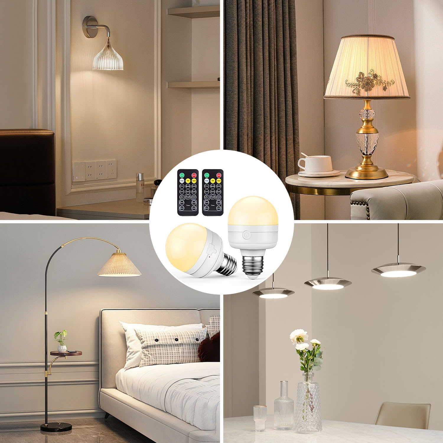 🎄CHRISTMAS ON SALE🔥E26 Rechargeable Light Bulbs with Remote Control Timer