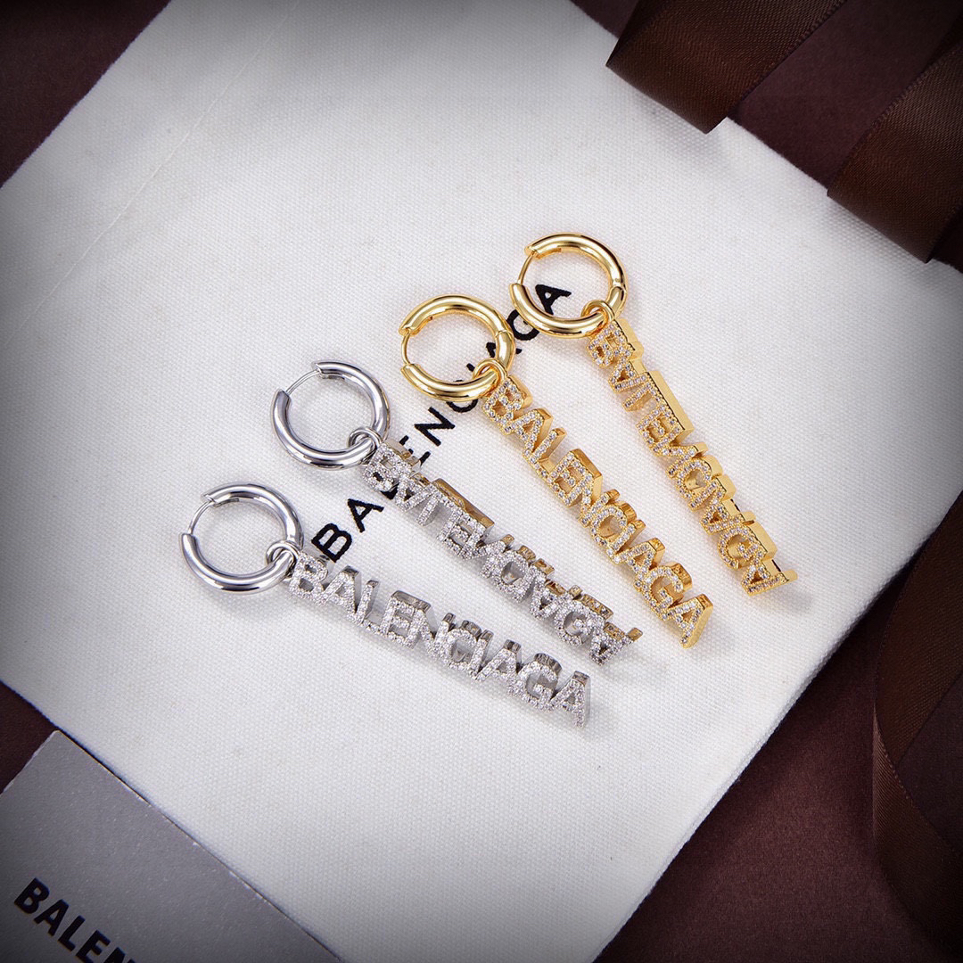 Balenciaga Diamond Font Earrings