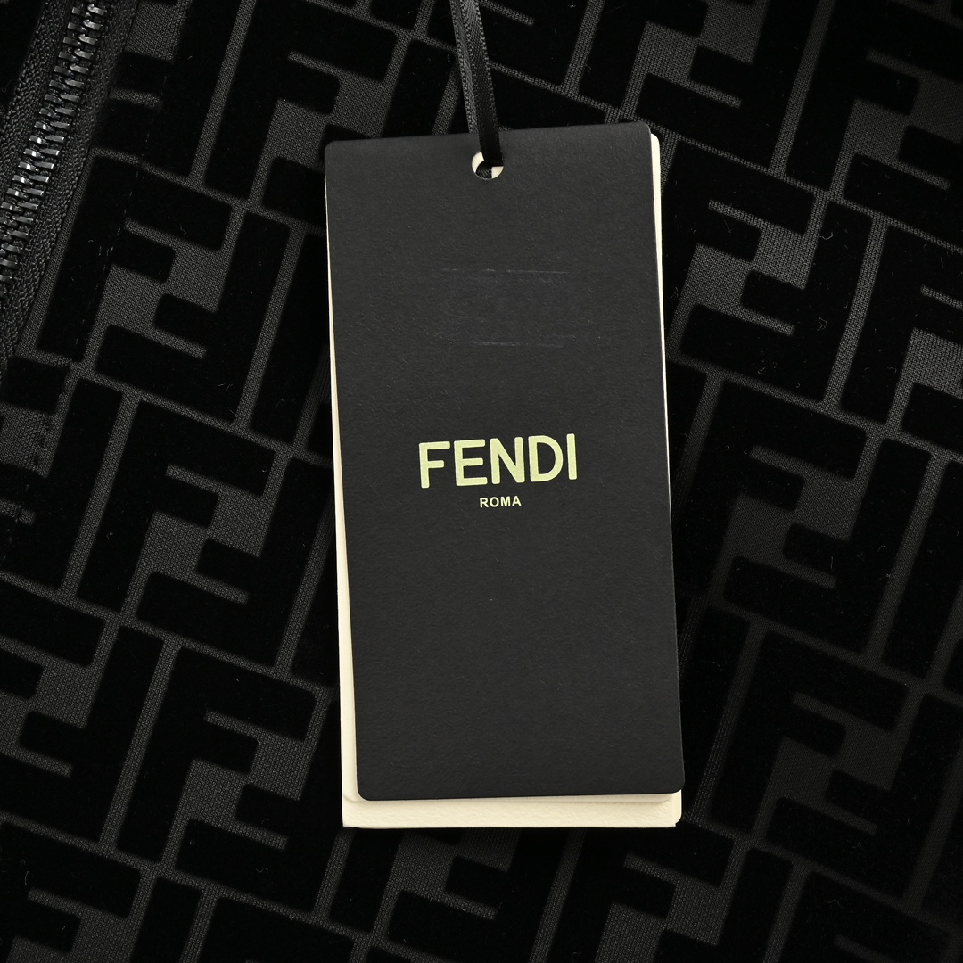 Fendi 24Fw FF all-over flocked hooded jacket